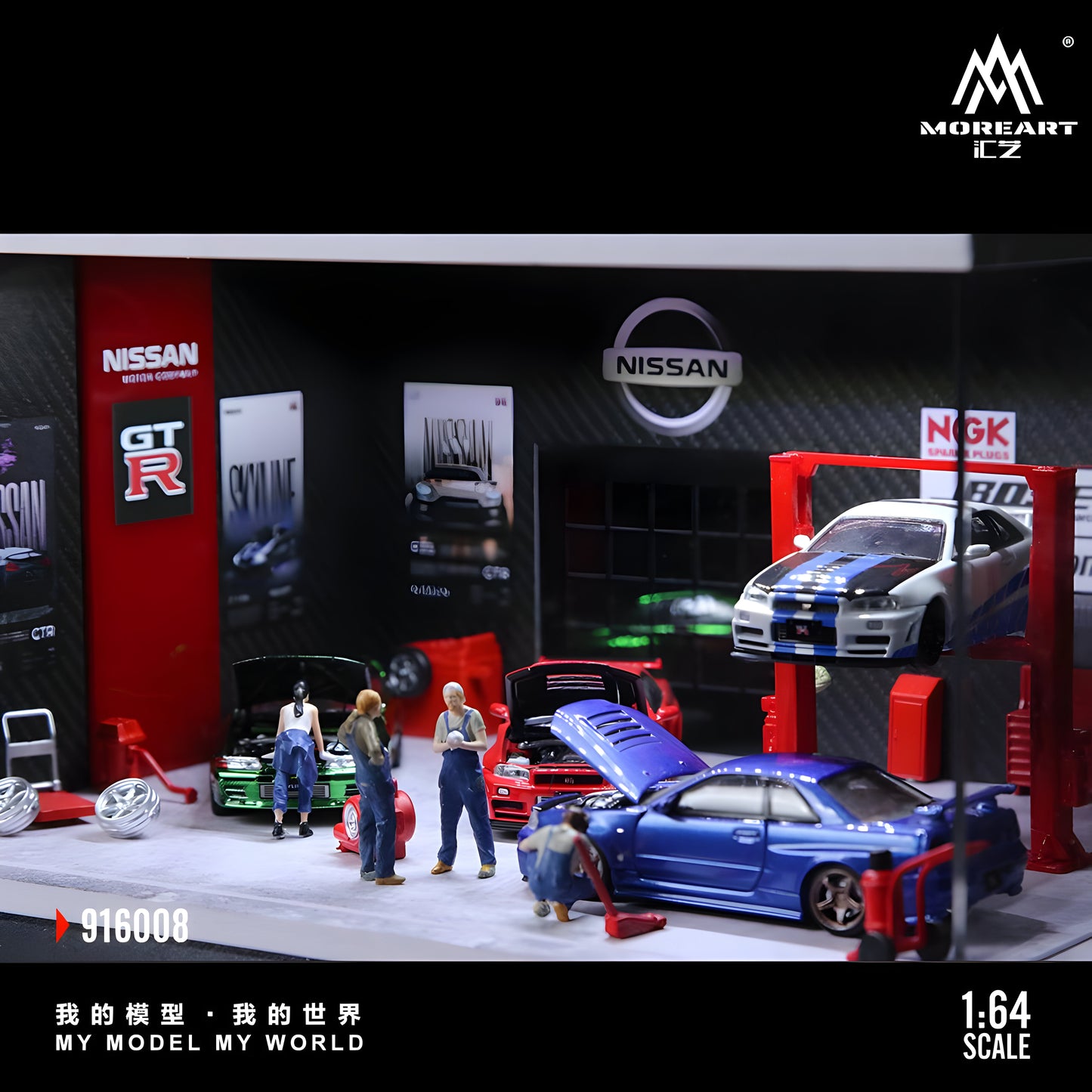 PRE ORDEN MoreArt 1:64 / Diorama Taller de Nissan