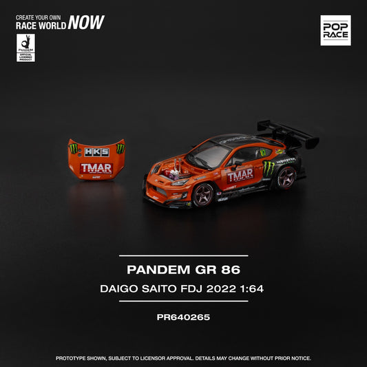 PRE ORDER PopRace 1:64 / Pandem GR86 Daigo Saito FDJ 2022